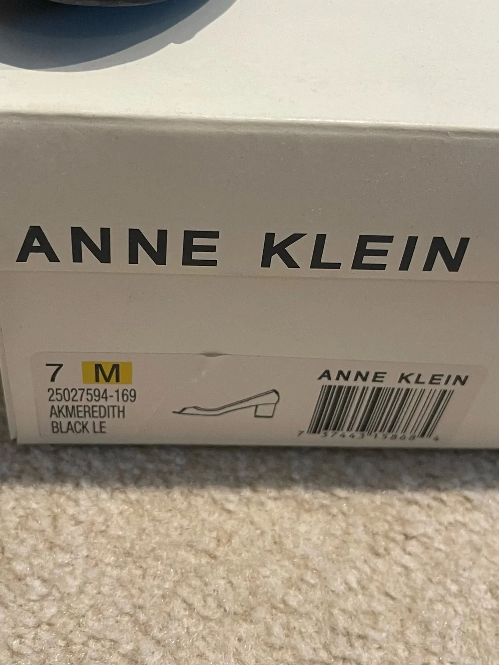 Anne Klein Black Peep Toe Leather Heels